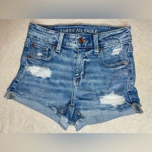 High Rise Shorts- Light Blue- Stretchy